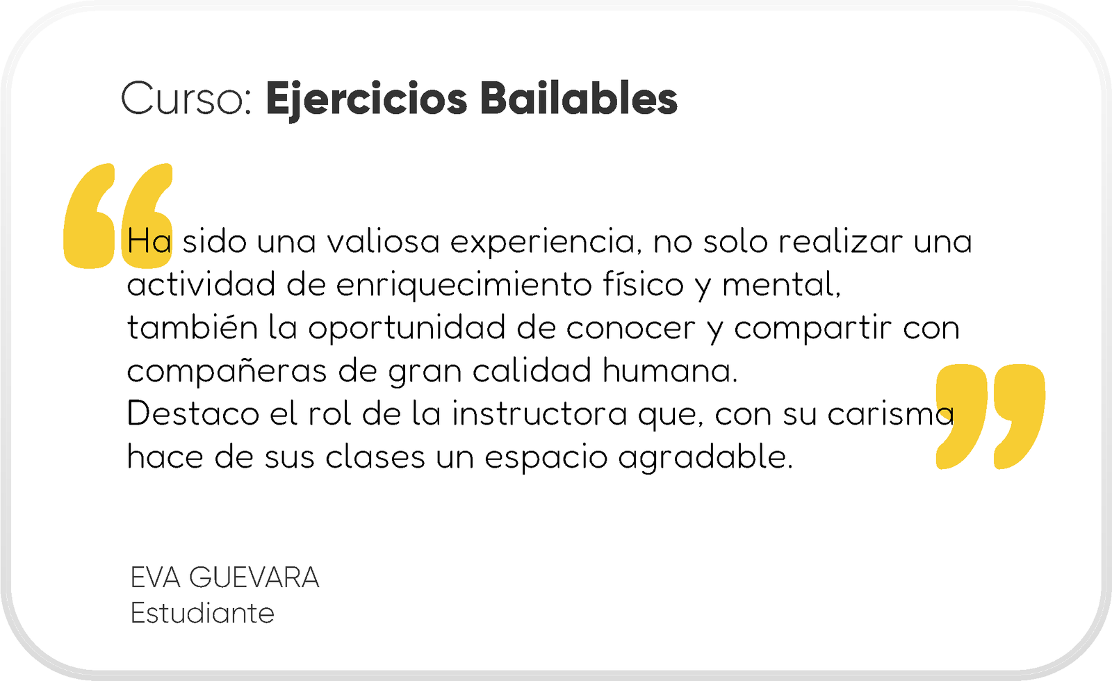 Testimonio Ejercicios 1