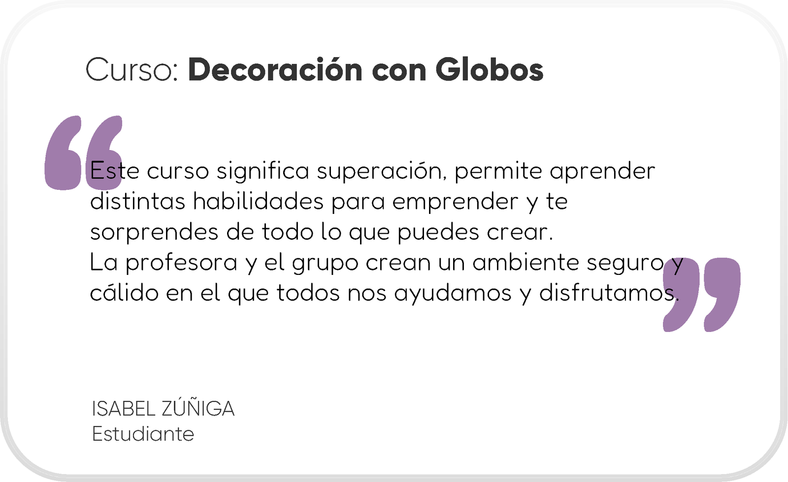 Testimonio decoración globos 1
