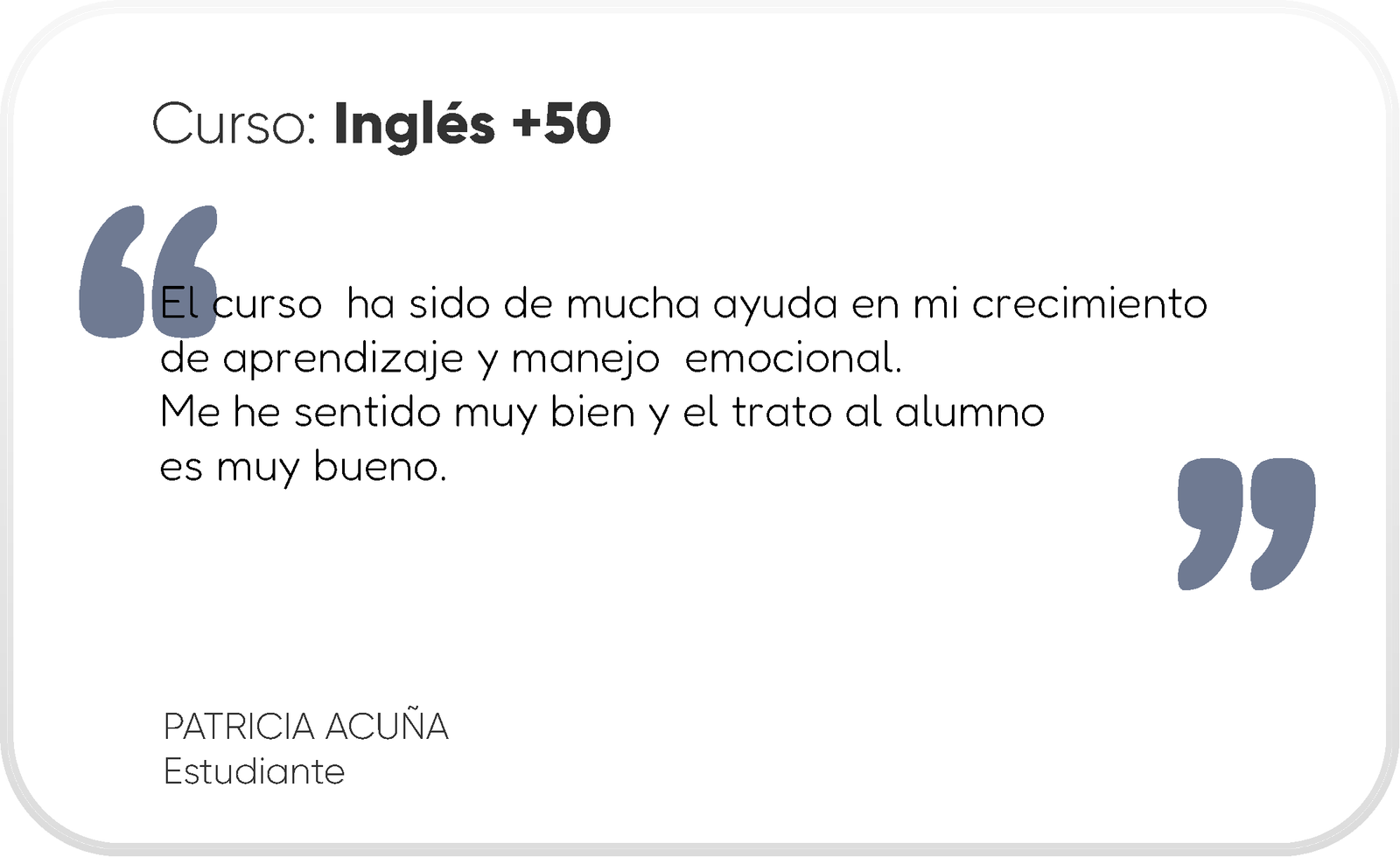 Testimonio inglés +50 2